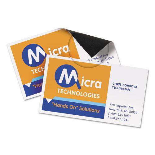 Magnetic Business Cards, Inkjet, 2 x 3.5, White, 30 Cards, 10 Cards/Sheet, 3 Sheets/Pack. Picture 2