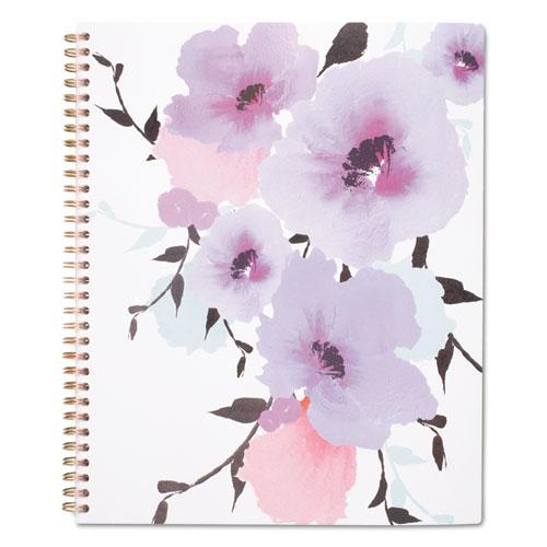 Mina Weekly/Monthly Planner, Main Floral Artwork, 11 x 8.5, White/Violet/Peach Cover, 12-Month (Jan to Dec): 2024. Picture 2