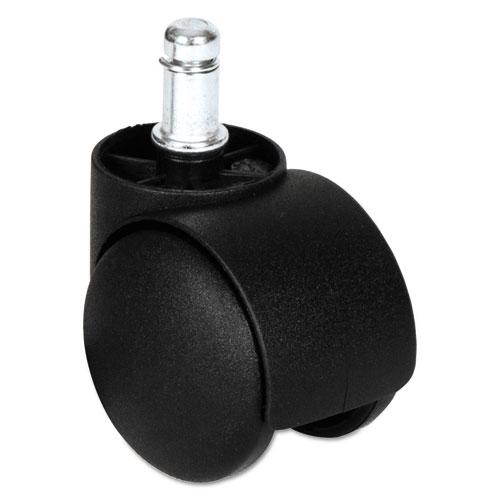 Dual Wheel Hooded Casters, B Stem, 1.5" Caster, Black. Picture 1