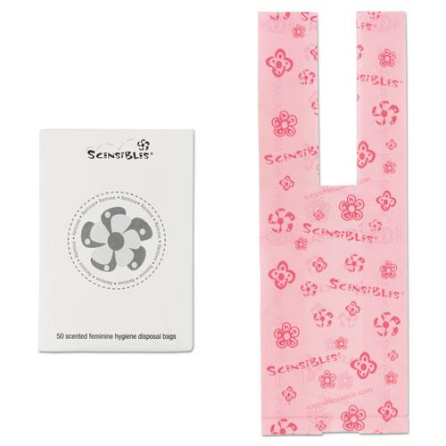 Scensibles Personal Disposal Bags, 3.38" x 9.75", Pink, 50 Bags/Box, 24 Boxes/Carton. Picture 2