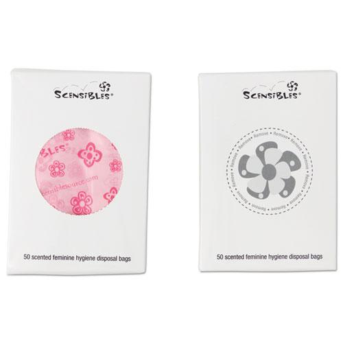 Scensibles Personal Disposal Bags, 3.38" x 9.75", Pink, 50 Bags/Box, 24 Boxes/Carton. Picture 1