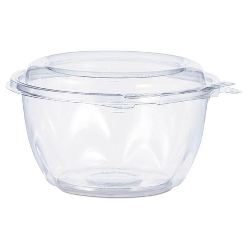 Tamper-Resistant, Tamper-Evident Bowls with Dome Lid, 16 oz, 5.5" Diameter x 3.1"h, Clear, Plastic, 240/Carton. Picture 1