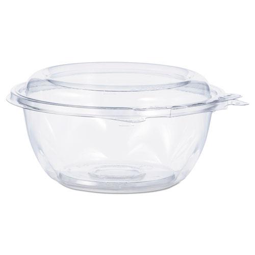 Tamper-Resistant, Tamper-Evident Bowls with Dome Lid, 12 oz, 5.5" Diameter x 2.6"h, Clear, Plastic, 240/Carton. Picture 1