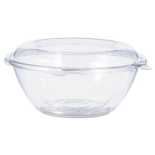 Tamper-Resistant, Tamper-Evident Bowls with Dome Lid, 24 oz, 7" Diameter x 3.1"h, Clear, Plastic, 150/Carton. Picture 1