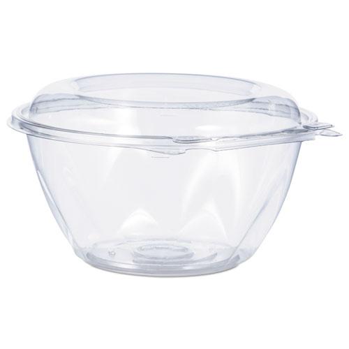 Tamper-Resistant, Tamper-Evident Bowls with Dome Lid, 32 oz, 7" Diameter x 3.4"h, Clear, 150/Carton. The main picture.