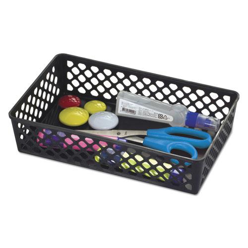 Recycled Supply Basket, Plastic, 10.06 x 6.13 x 2.38, Black, 2/Pack. Picture 1