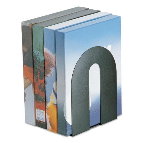 Heavy Duty Bookends, Nonskid, 8 x 8 x 10, Steel, Black, 1 Pair. Picture 1
