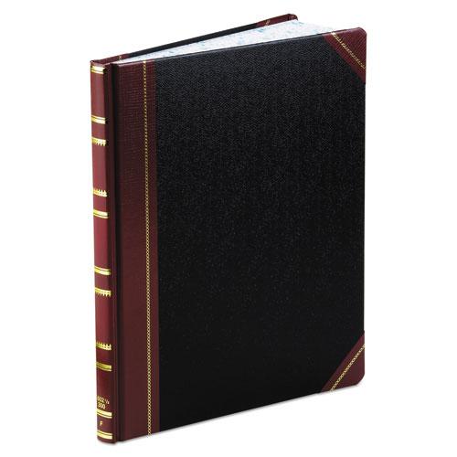 Extra-Durable Bound Book, Single-Page Record-Rule Format, Black/Maroon/Gold Cover, 11.94 x 9.78 Sheets, 300 Sheets/Book. Picture 1