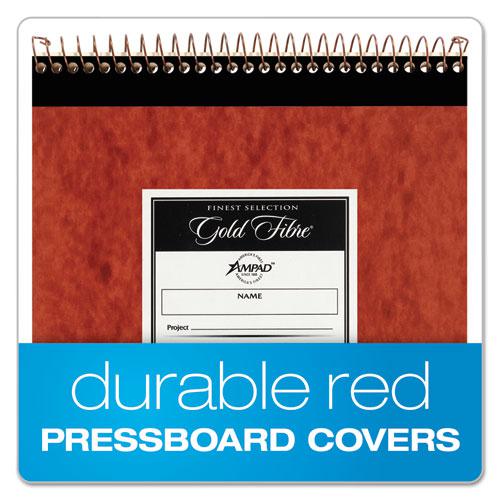 Gold Fibre Retro Wirebound Writing Pads, Wide/Legal and Quadrille Rule, Red Cover, 70 White 8.5 x 11.75 Sheets. Picture 2