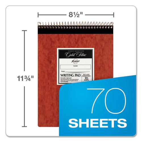 Gold Fibre Retro Wirebound Writing Pads, Wide/Legal and Quadrille Rule, Red Cover, 70 White 8.5 x 11.75 Sheets. Picture 6