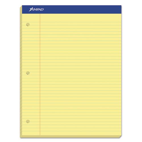 Double Sheet Pads, Narrow Rule, 100 Canary-Yellow 8.5 x 11.75 Sheets. Picture 1