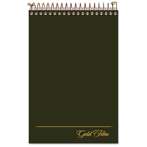 Gold Fibre Steno Pads, Gregg Rule, Designer Green/Gold Cover, 100 White 6 x 9 Sheets. Picture 1