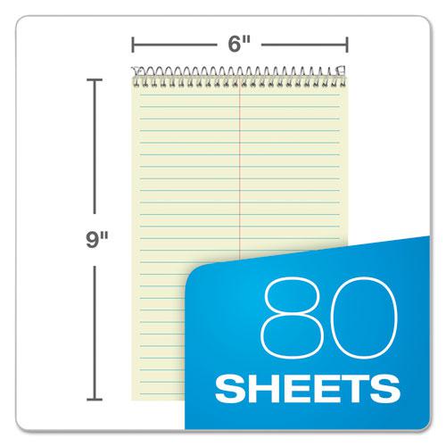 Steno Pads, Gregg Rule, Green Cover, 80 Green-Tint 6 x 9 Sheets, 6/Pack. Picture 2