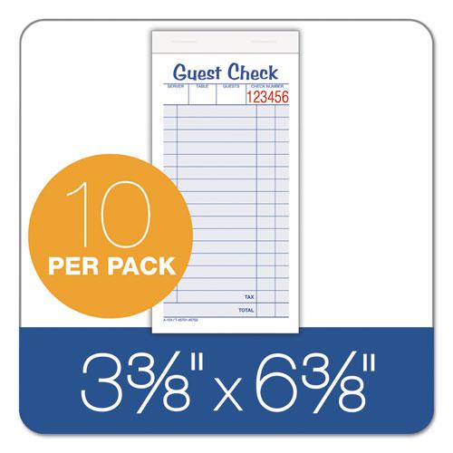 Guest Check Pad, Two-Part Carbonless, 6.38 x 3.38, 50 Forms Total. Picture 2