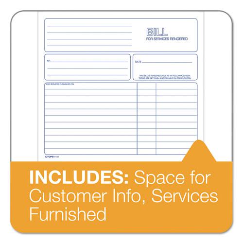 Bill for Services Rendered Book, Two-Part Carbonless, 8.5 x 7.75, 50 Forms Total. Picture 4