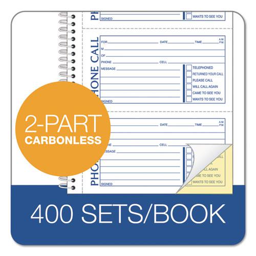 Second Nature Phone Call Book, Two-Part Carbonless, 5 x 2.75, 4 Forms/Sheet, 400 Forms Total. Picture 3