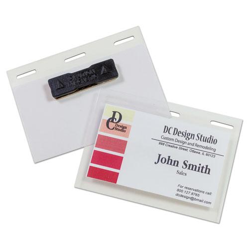 Self-Laminating Magnetic Style Name Badge Holder Kit, 2" x 3", Clear, 20/Box. Picture 1