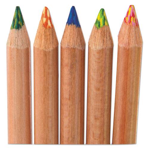 Tri-Tone Color Pencils, 3.8 mm, Assorted Tri-Tone Lead Colors, Tan Barrel, Dozen. Picture 2