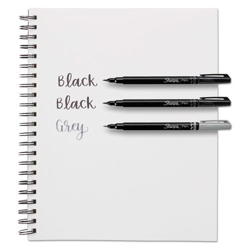 Brush Tip Pens, Fine Brush Tip, Black, Dozen. Picture 4