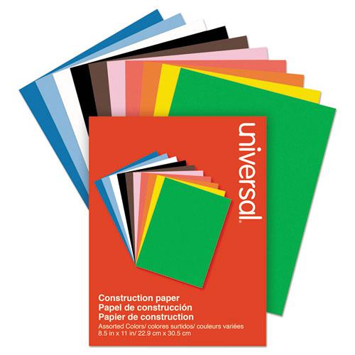 Construction Paper, 76 lb Text Weight, 9 x 12, Assorted, 200/Pack. Picture 1