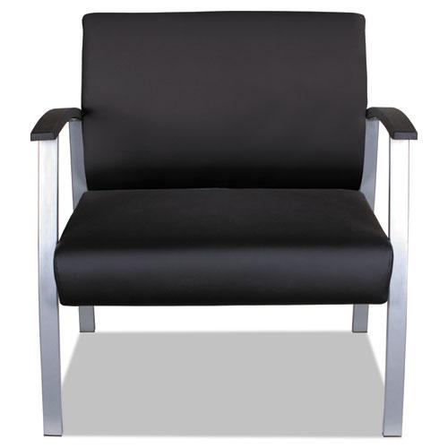 Alera metaLounge Series Bariatric Guest Chair, 30.51" x 26.96" x 33.46", Black Seat, Black Back, Silver Base. Picture 2