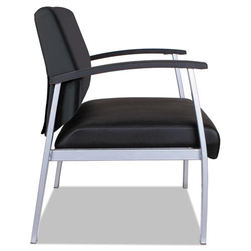 Alera metaLounge Series Bariatric Guest Chair, 30.51" x 26.96" x 33.46", Black Seat, Black Back, Silver Base. Picture 3