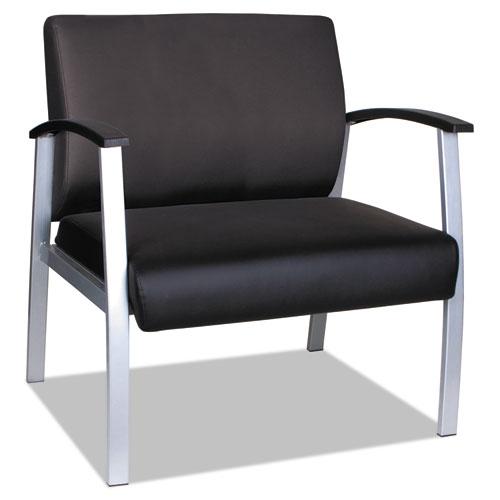 Alera metaLounge Series Bariatric Guest Chair, 30.51" x 26.96" x 33.46", Black Seat, Black Back, Silver Base. Picture 1