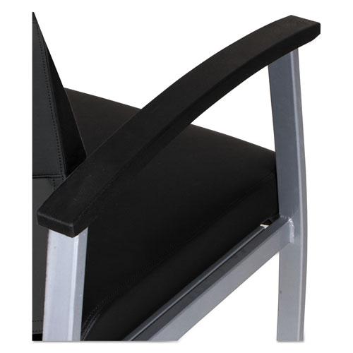 Alera metaLounge Series Bariatric Guest Chair, 30.51" x 26.96" x 33.46", Black Seat, Black Back, Silver Base. Picture 5