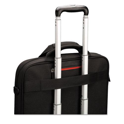 Diamond Briefcase, Fits Devices Up to 15.6", Polyester, 16.1 x 3.1 x 11.4, Black. Picture 2