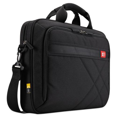 Diamond Laptop Briefcase,  Fits Devices Up to 17", Nylon, 17.3 x 3.2 x 12.5, Black. The main picture.