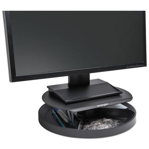 Spin2 Monitor Stand with SmartFit, 12.6" x 12.6" x 2.25" to 3.5", Black, Supports 40 lbs. Picture 1