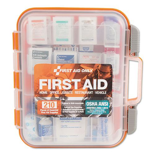 ANSI Class A Bulk First Aid Kit, 210 Pieces, Plastic Case. Picture 1