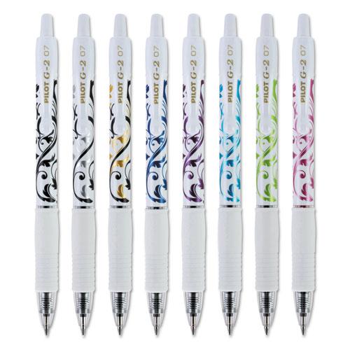 G2 Fashion Premium Gel Pen, Retractable, Fine 0.7 mm, Five Assorted Ink and Barrel Colors, 5/Pack. Picture 1
