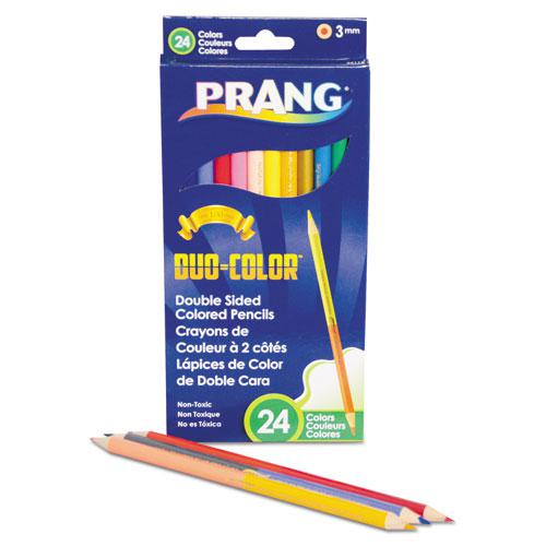 Duo-Color Colored Pencil Sets, 3 mm, 2B (#1), Assorted Lead/Barrel Colors, Dozen. Picture 1
