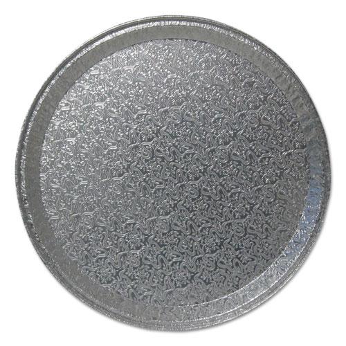 Aluminum Cater Trays, Flat Tray, 12" Diameter x 0.56"h, Silver, 50/Carton. Picture 1