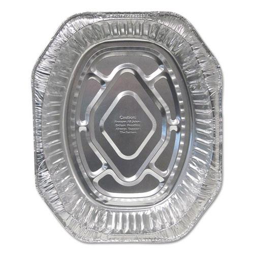 Aluminum Roaster Pans, Extra-Large Oval, 230 oz, 18.5 x 14 x 3.38, Silver, 100/Carton. Picture 1