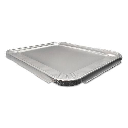 Aluminum Steam Table Lids, Fits Heavy Duty Half-Size Pan, 10.56 x 13 x 0.63, 100/Carton. Picture 1