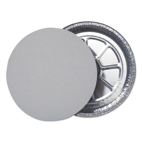 Aluminum Round Containers with Board Lid, 9" Diameter x 1.94"h, Silver, 250/Carton. The main picture.
