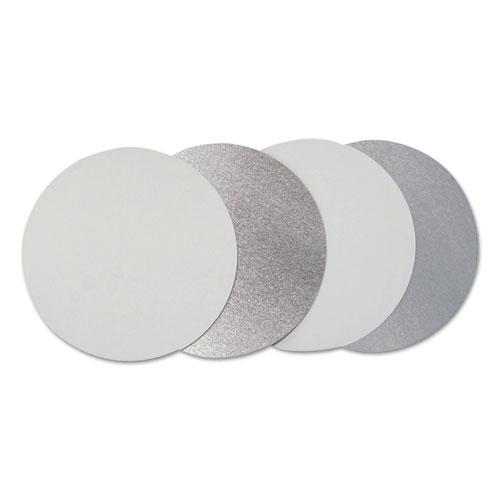 Flat Board Lids, For 7" Round Containers, Silver, Paper, 500 /Carton. Picture 1