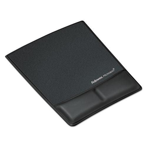 Ergonomic Memory Foam Wrist Rest with Attached Mouse Pad, 8.25 x 9.87, Black. The main picture.