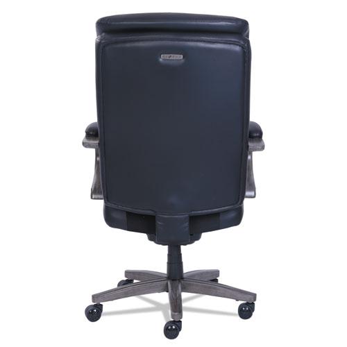 Woodbury High-Back Executive Chair, Supports Up to 300 lb, 20.25" to 23.25" Seat Height, Black Seat/Back, Weathered Gray Base. Picture 4