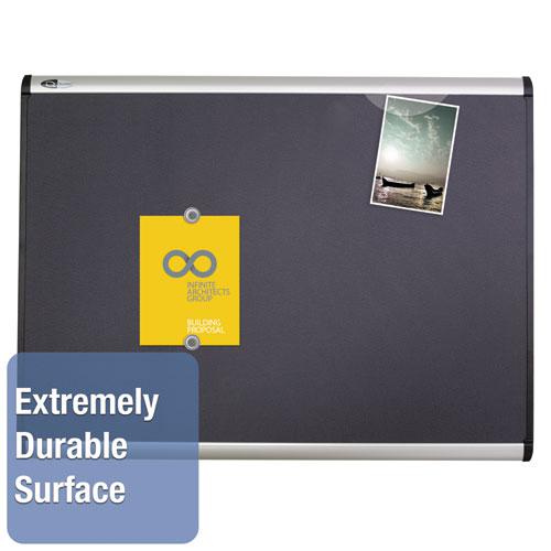 Prestige Plus Magnetic Fabric Bulletin Boards, 72 x 48, Gray Surface, Silver Aluminum Frame. Picture 2