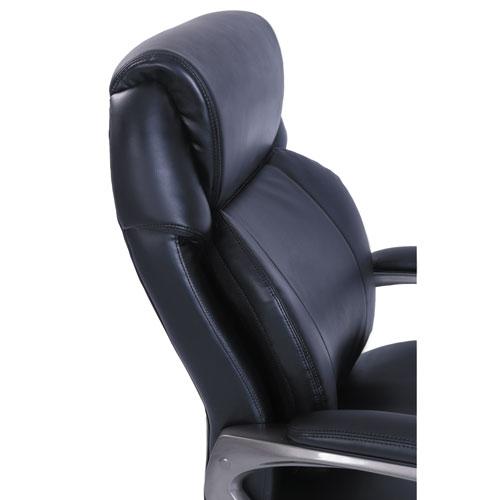 Cosset High-Back Executive Chair, Supports Up to 275 lb, 18.75" to 21.75" Seat Height, Black Seat/Back, Slate Base. Picture 3