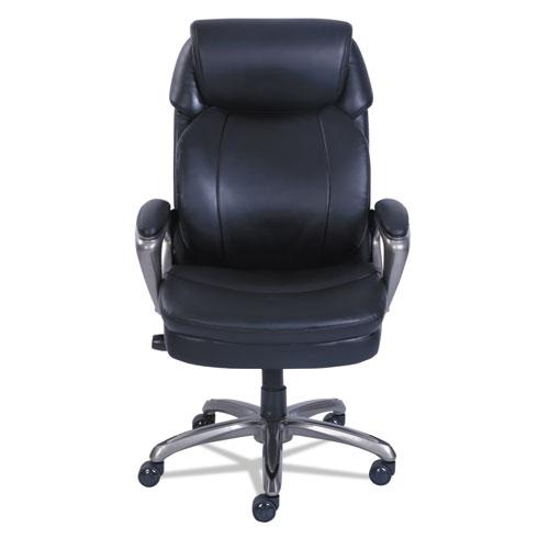Cosset High-Back Executive Chair, Supports Up to 275 lb, 18.75" to 21.75" Seat Height, Black Seat/Back, Slate Base. Picture 4