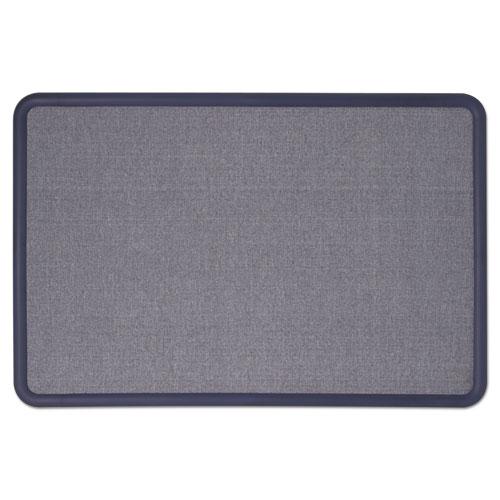 Contour Fabric Bulletin Board, 36 x 24, Light Blue Surface, Navy Blue Plastic Frame. Picture 7