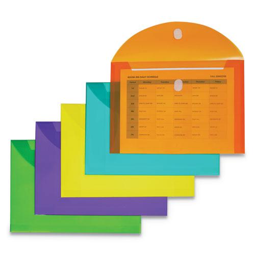 Reusable Poly Envelope, Hook/Loop Closure, 8.5 x 11, Assorted Colors, 10/Pack. Picture 1
