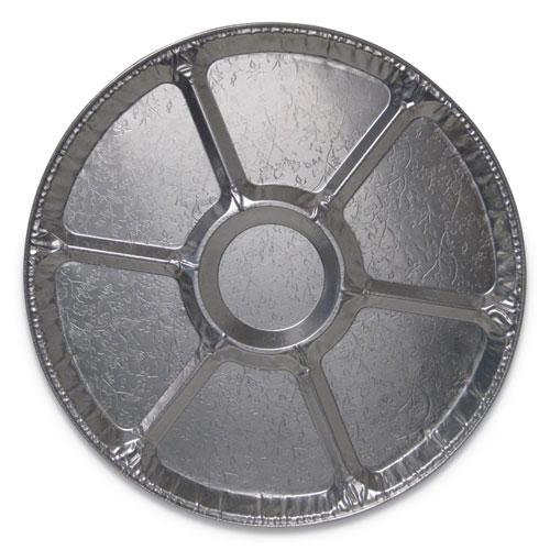 Aluminum Cater Trays, 7 Compartment Lazy Susan, 18" Diameter x 0.94"h, Silver, 50/Carton. Picture 1