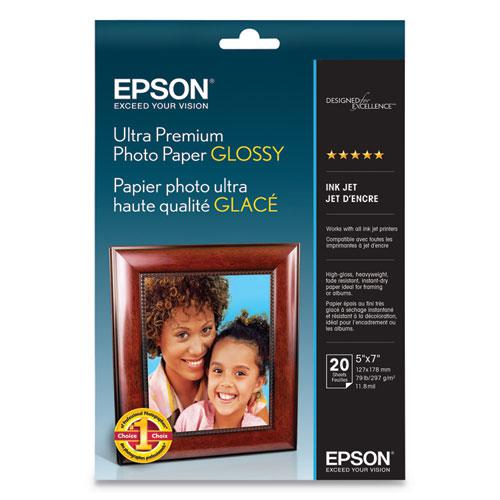 Ultra Premium Photo Paper Glossy, 11.8 mil, 5 x 7, Glossy White, 20/Pack. Picture 1