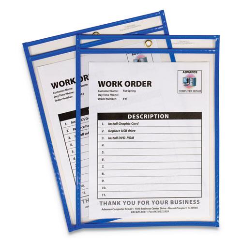 Stitched Shop Ticket Holders, Top Load, Super Heavy, Clear, 9" x 12" Inserts, 15/Box. Picture 1