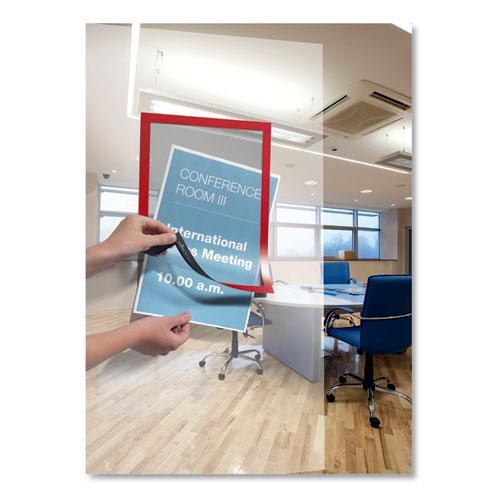 DURAFRAME Sign Holder, 8.5 x 11, Red Frame, 2/Pack. Picture 9